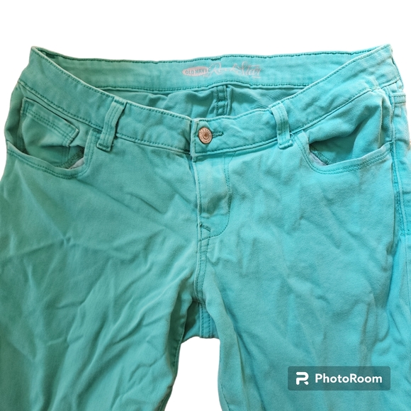 Old Navy Rockstar capri pants tropical breeze / teal, size 12 - Picture 3 of 5